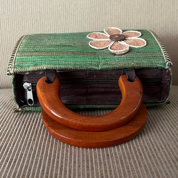 Mini Green and Brown Handbag - Picture 3 of 3